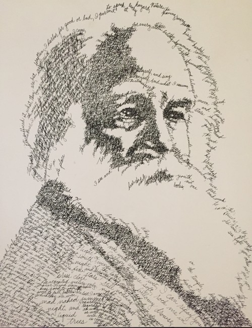 Whitman Pen and ink by J. Sokol, 1980